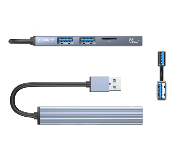 Orico USB-A - 3x USB-A, microSD AH-A12F-GY-BP - 1190065 - zdjęcie 2